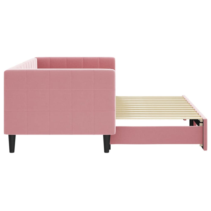 Divano Letto con Letto Estraibile Rosa 80x200 cm in Velluto