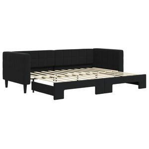 Divano Letto con Letto Estraibile Nero 80x200 cm in Vellutocod mxl 82676