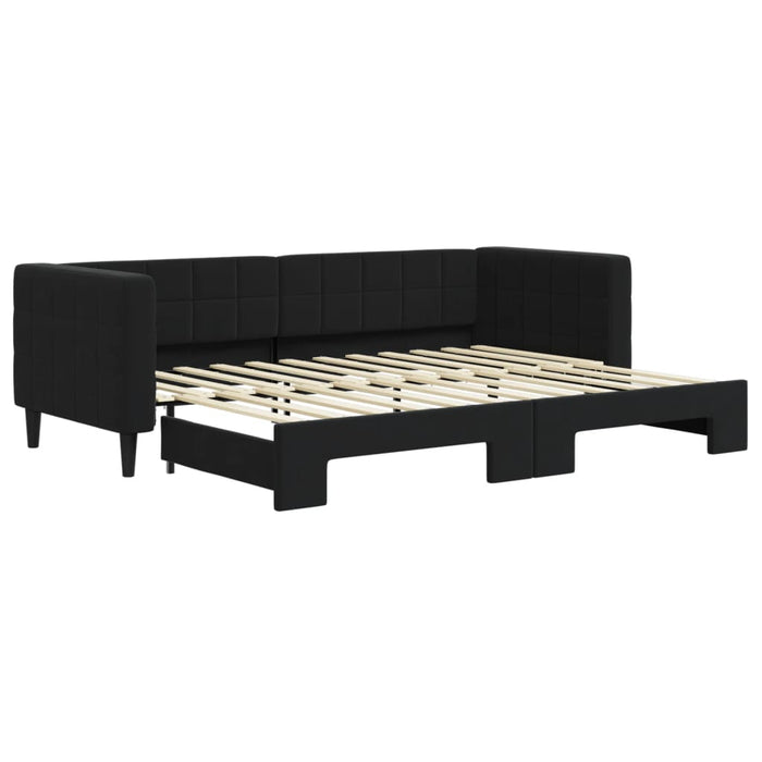 Divano Letto con Letto Estraibile-Sofa Letto-Daybed Nero 80x200 cm in Velluto 310589