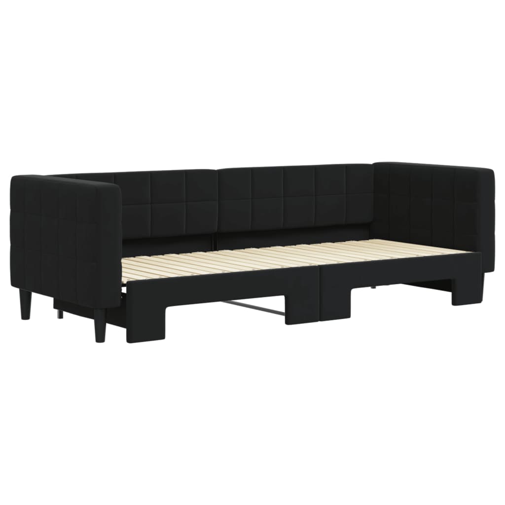 Divano Letto con Letto Estraibile Nero 80x200 cm in Vellutocod mxl 82676