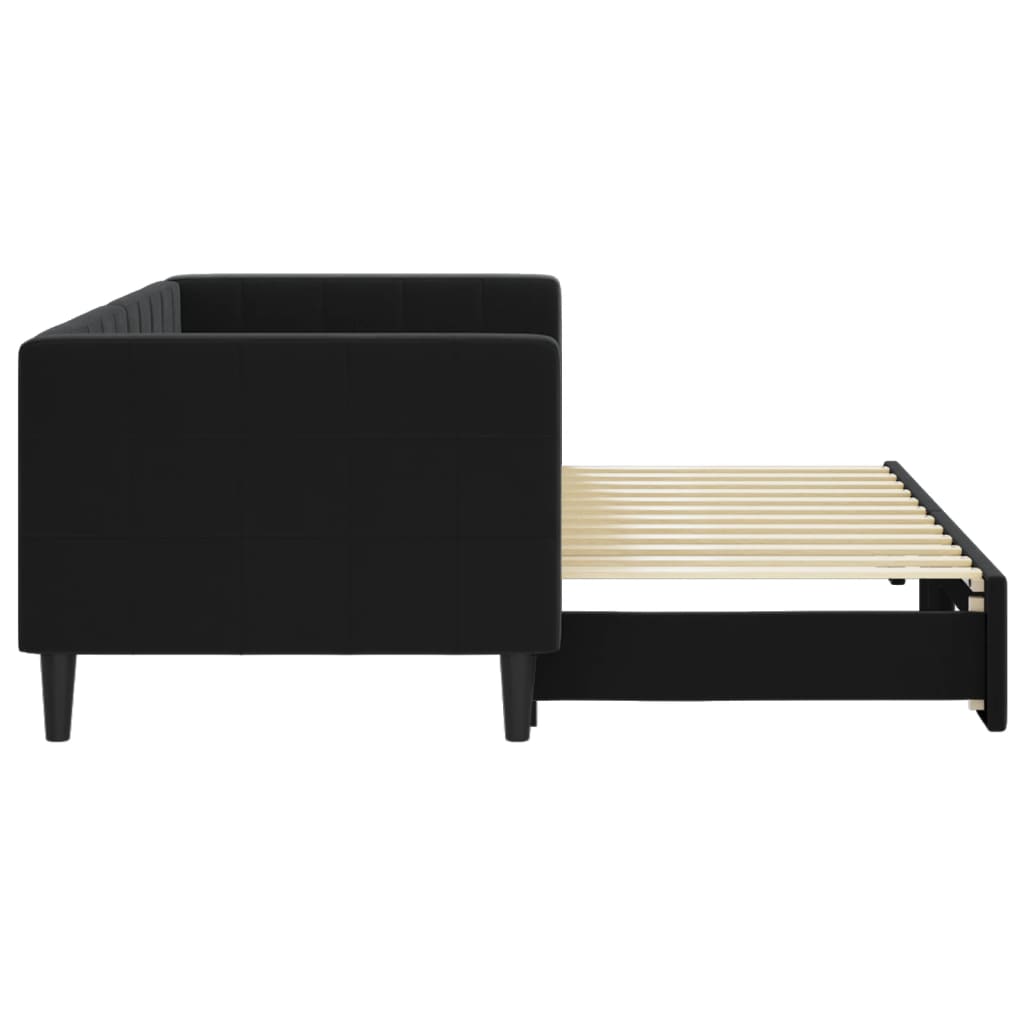 Divano Letto con Letto Estraibile Nero 80x200 cm in Velluto 3196688