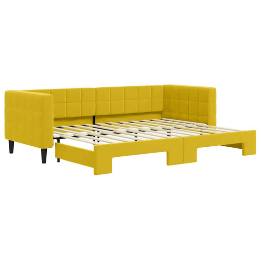 Divano Letto con Letto Estraibile-Sofa Letto-Daybed Giallo 80x200 cm in Velluto 622487