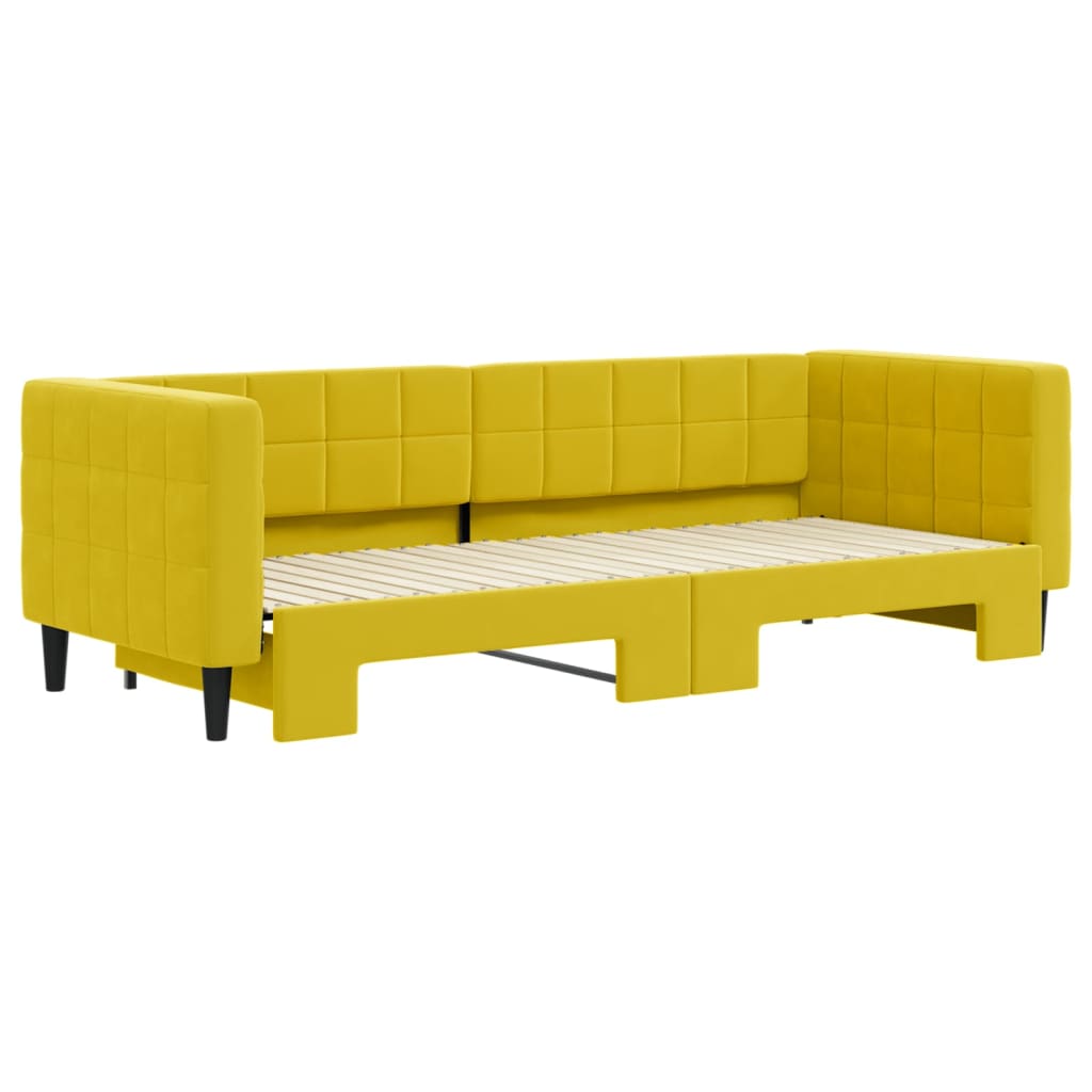 Divano Letto con Letto Estraibile Giallo 80x200 cm in Velluto 3196689