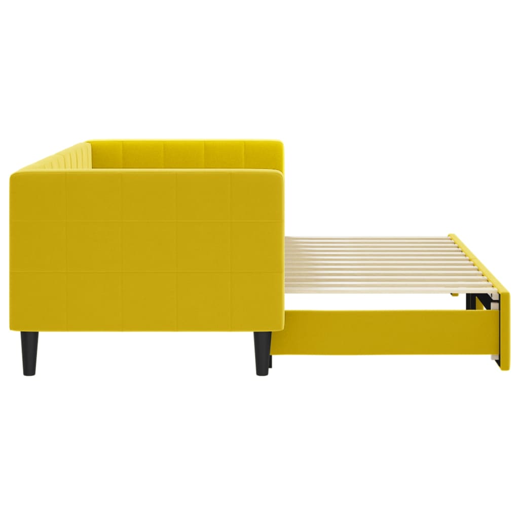 Divano Letto con Letto Estraibile Giallo 80x200 cm in Velluto 3196689
