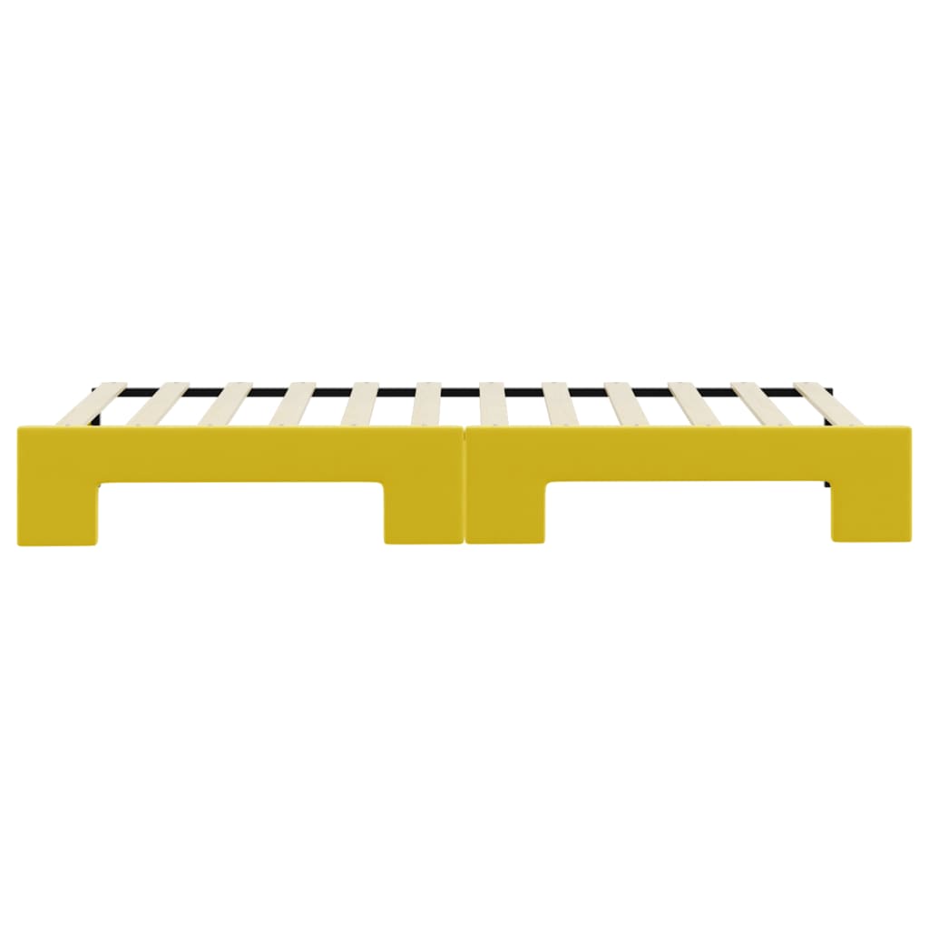 Divano Letto con Letto Estraibile Giallo 80x200 cm in Velluto 3196689