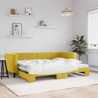 Divano Letto con Letto Estraibile Giallo 80x200 cm in Vellutocod mxl 106596