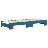 Divano Letto con Letto Estraibile Blu 90x200 cm in Velluto 3196690