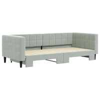 Divano Letto con Letto Estraibile Grigio Chiaro 90x200 Velluto 3196691