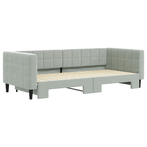 Divano Letto con Letto Estraibile Grigio Chiaro 90x200 Velluto 3196691