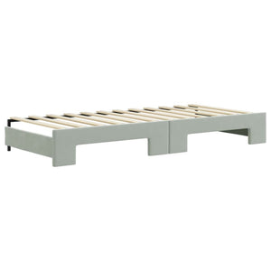 Divano Letto con Letto Estraibile Grigio Chiaro 90x200 Velluto