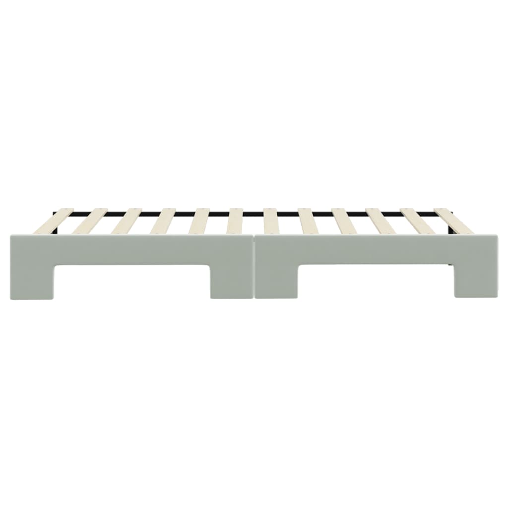 Divano Letto con Letto Estraibile Grigio Chiaro 90x200 Velluto 3196691