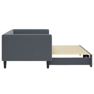 Divano Letto con Letto Estraibile Grigio Scuro 90x200cm Velluto 3196692