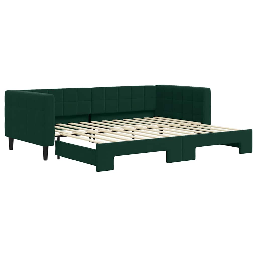Divano Letto con Letto Estraibile-Sofa Letto-Daybed Verde Scuro 90x200cm Velluto 810199