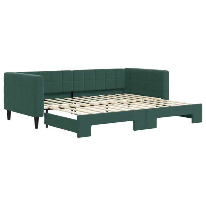 Divano Letto con Letto Estraibile Verde Scuro 90x200cm Vellutocod mxl 130598
