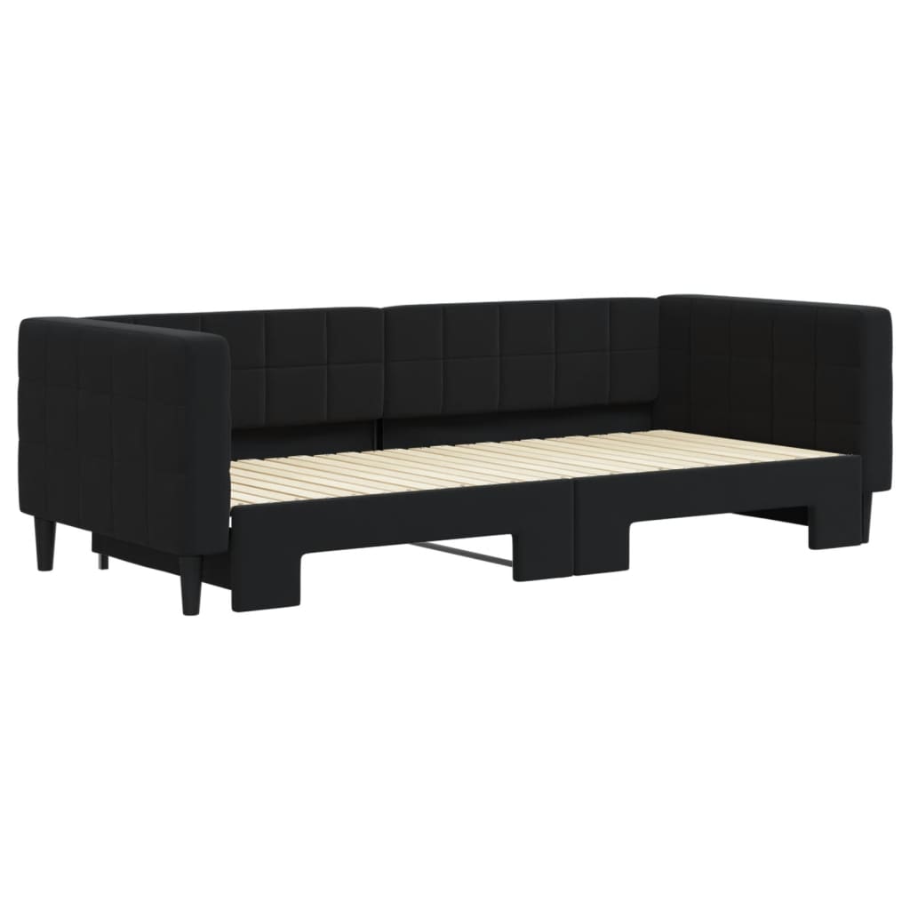 Divano Letto con Letto Estraibile Nero 90x200 cm in Velluto 3196695