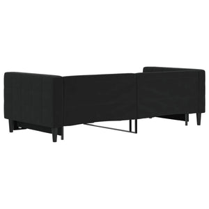Divano Letto con Letto Estraibile-Sofa Letto-Daybed Nero 90x200 cm in Velluto 473115
