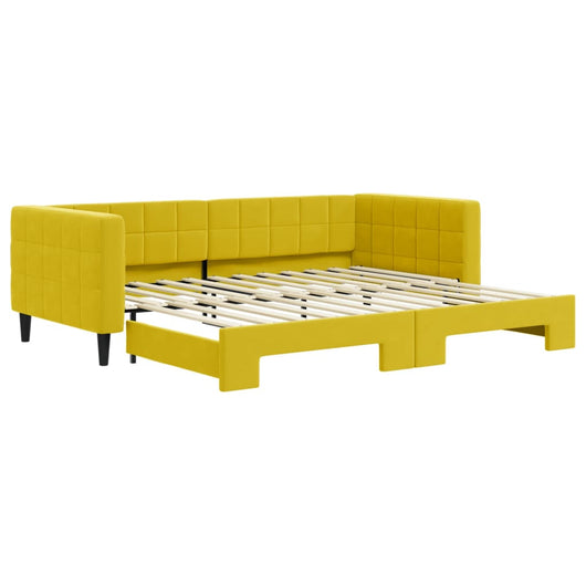 Divano Letto con Letto Estraibile Giallo 90x200 cm in Vellutocod mxl 106601