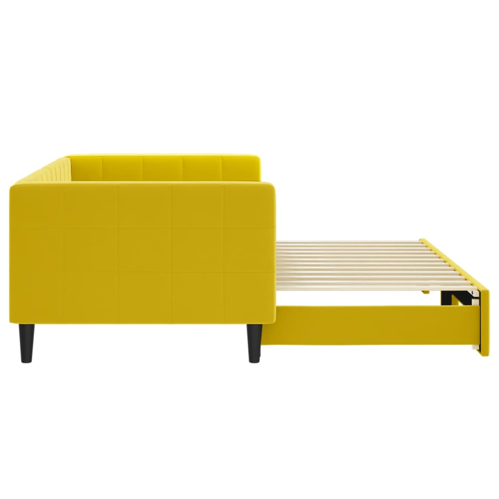 Divano Letto con Letto Estraibile Giallo 90x200 cm in Velluto 3196696