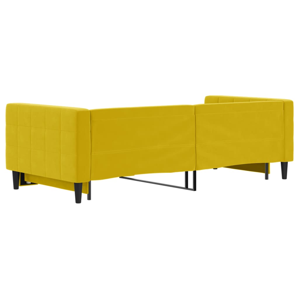 Divano Letto con Letto Estraibile Giallo 90x200 cm in Velluto 3196696