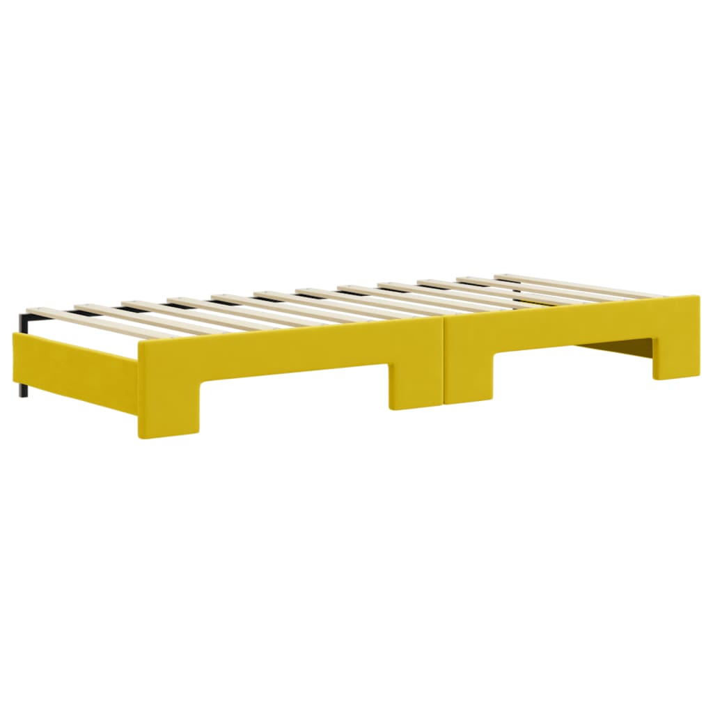 Divano Letto con Letto Estraibile Giallo 90x200 cm in Velluto 3196696
