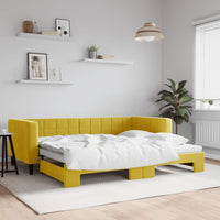 Divano Letto con Letto Estraibile Giallo 90x200 cm in Velluto 3196696