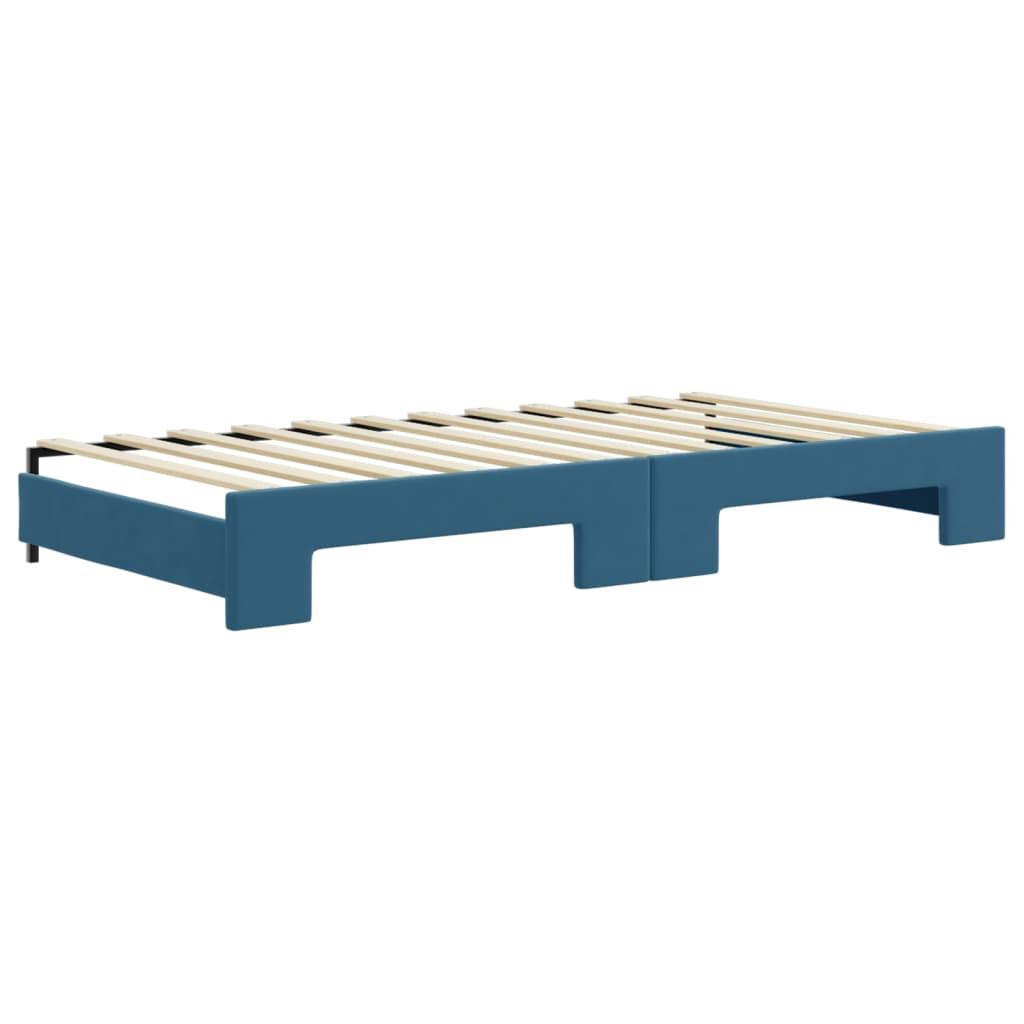 Divano Letto con Letto Estraibile-Sofa Letto-Daybed Blu 100x200 cm in Velluto 229542