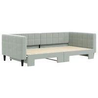 Divano Letto con Letto Estraibile Grigio Chiaro 100x200 Velluto 3196698