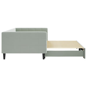 Divano Letto con Letto Estraibile Grigio Chiaro 100x200 Velluto 3196698