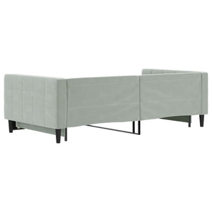 Divano Letto con Letto Estraibile-Sofa Letto-Daybed Grigio Chiaro 100x200 Velluto 279931