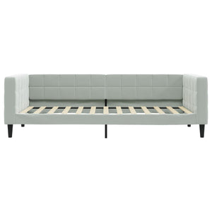 Divano Letto con Letto Estraibile Grigio Chiaro 100x200 Velluto 3196698