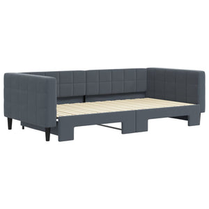 Divano Letto con Letto Estraibile Grigio Scuro 100x200 Velluto 3196699