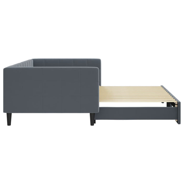 Divano Letto con Letto Estraibile Grigio Scuro 100x200 Velluto 3196699