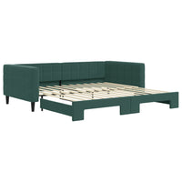 Divano Letto con Letto Estraibile Verde Scuro 100x200cm Velluto 3196700