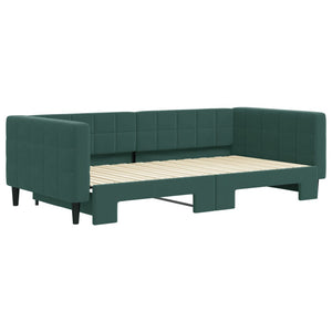 Divano Letto con Letto Estraibile Verde Scuro 100x200cm Velluto 3196700
