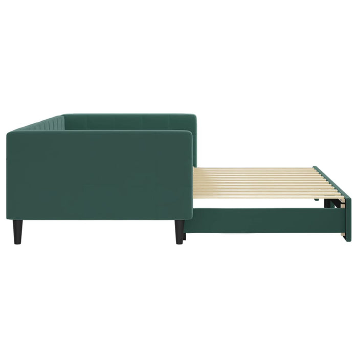 Divano Letto con Letto Estraibile Verde Scuro 100x200cm Velluto 3196700