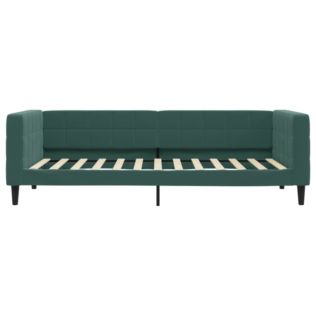 Divano Letto con Letto Estraibile Verde Scuro 100x200cm Velluto