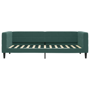 Divano Letto con Letto Estraibile Verde Scuro 100x200cm Velluto