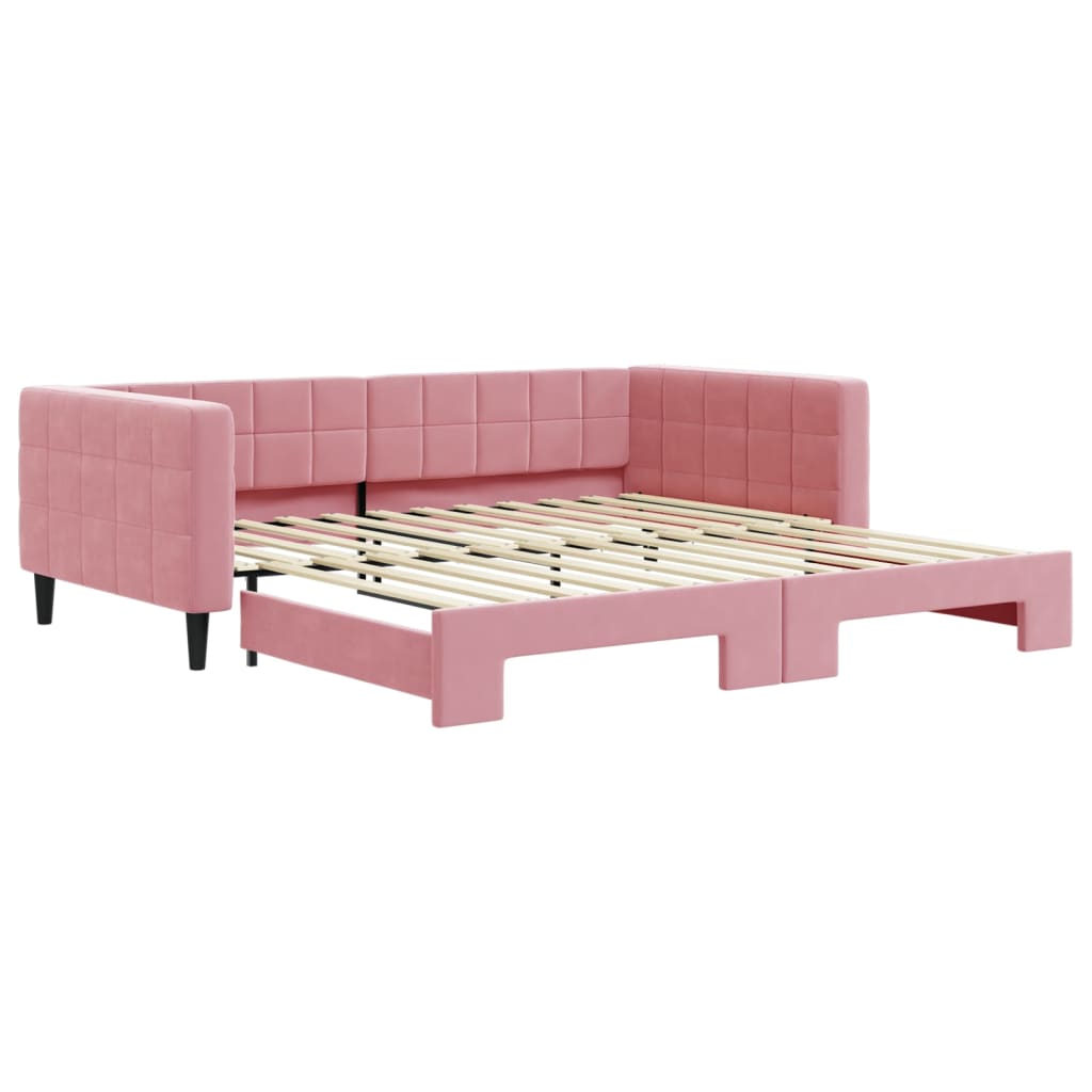 Divano Letto con Letto Estraibile-Sofa Letto-Daybed Rosa 100x200 cm in Velluto 293888