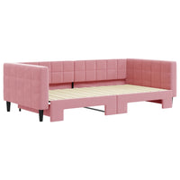 Divano Letto con Letto Estraibile Rosa 100x200 cm in Velluto 3196701