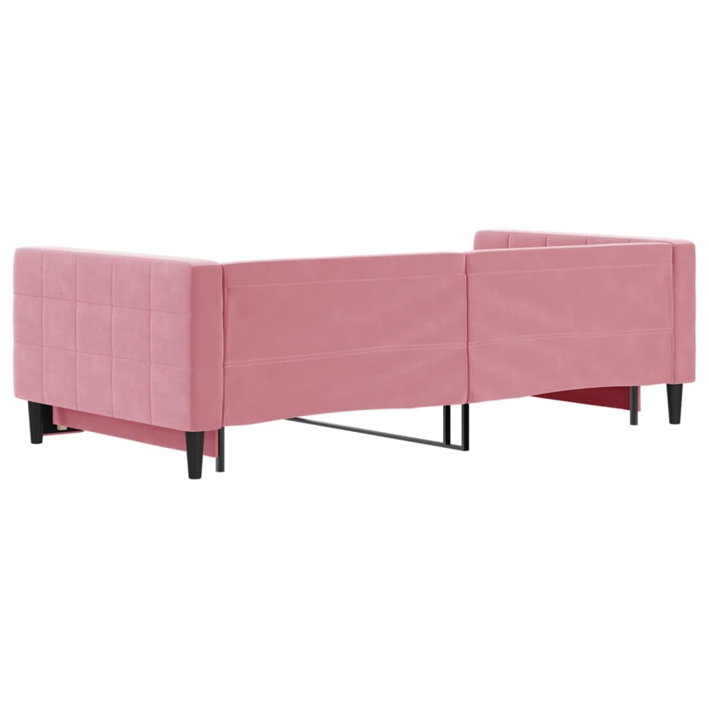 Divano Letto con Letto Estraibile Rosa 100x200 cm in Velluto 3196701