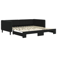 Divano Letto con Letto Estraibile Nero 100x200 cm in Velluto