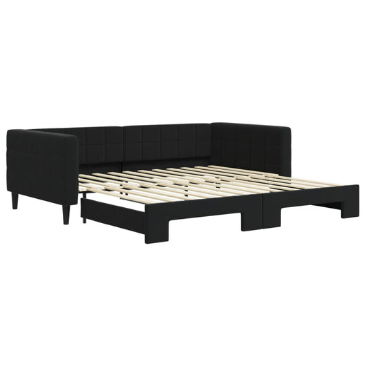 Divano Letto con Letto Estraibile-Sofa Letto-Daybed Nero 100x200 cm in Velluto 725896