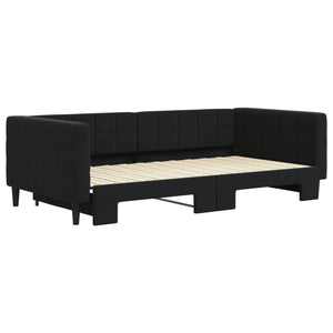Divano Letto con Letto Estraibile Nero 100x200 cm in Velluto 3196702
