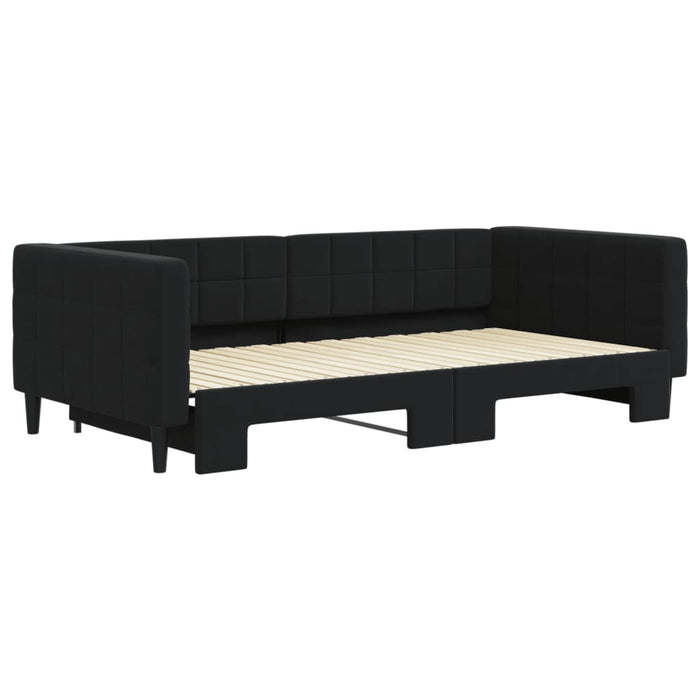 Divano Letto con Letto Estraibile-Sofa Letto-Daybed Nero 100x200 cm in Velluto 725896