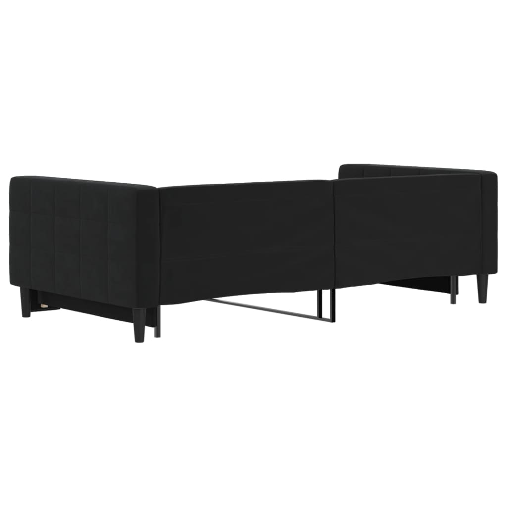 Divano Letto con Letto Estraibile Nero 100x200 cm in Velluto 3196702
