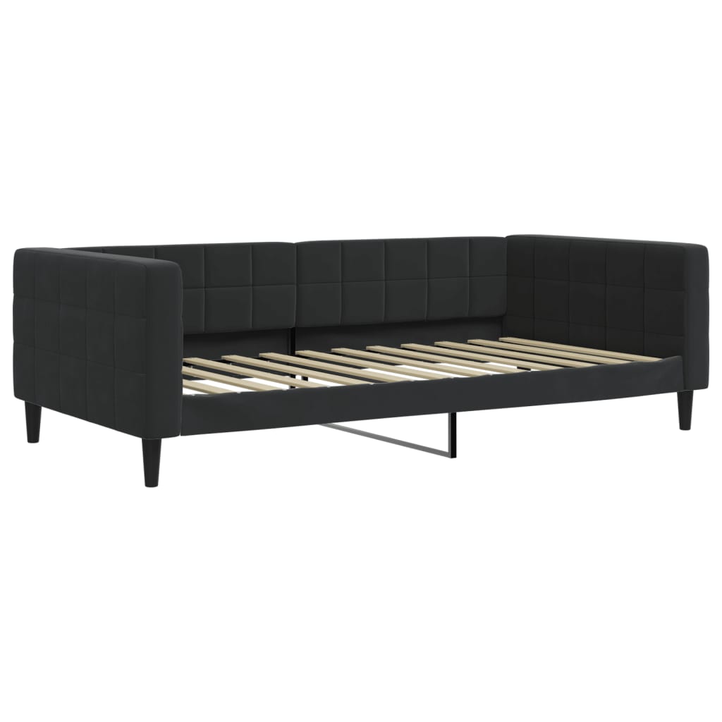Divano Letto con Letto Estraibile-Sofa Letto-Daybed Nero 100x200 cm in Velluto 725896