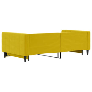 Divano Letto con Letto Estraibile Giallo 100x200 cm in Velluto 3196703