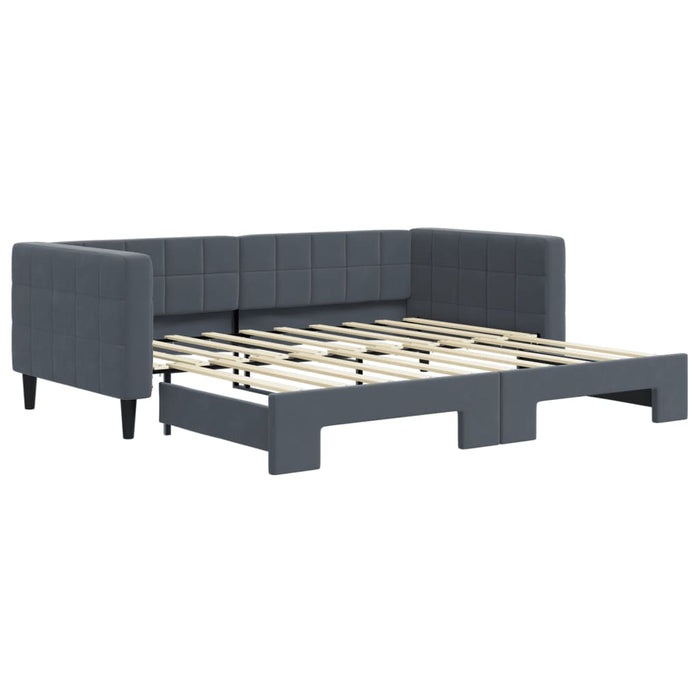 Divano Letto con Letto Estraibile-Sofa Letto-Daybed Grigio Scuro 90x190cm Velluto 170506