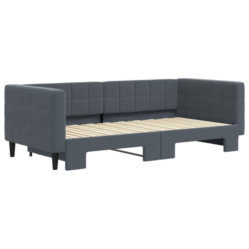 Divano Letto con Letto Estraibile-Sofa Letto-Daybed Grigio Scuro 90x190cm Velluto 170506