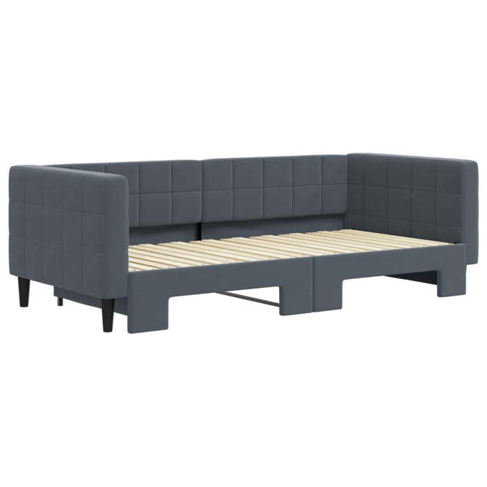 Divano Letto con Letto Estraibile-Sofa Letto-Daybed Grigio Scuro 90x190cm Velluto 170506